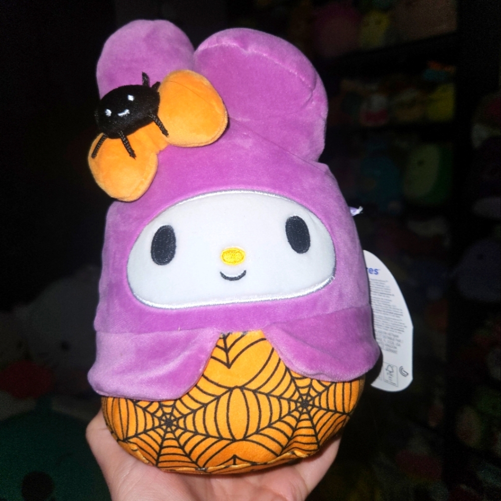 NWT My Melody Spirder Halloween 6.5" Squishmallow Hello Kitty & Friends Sanrio